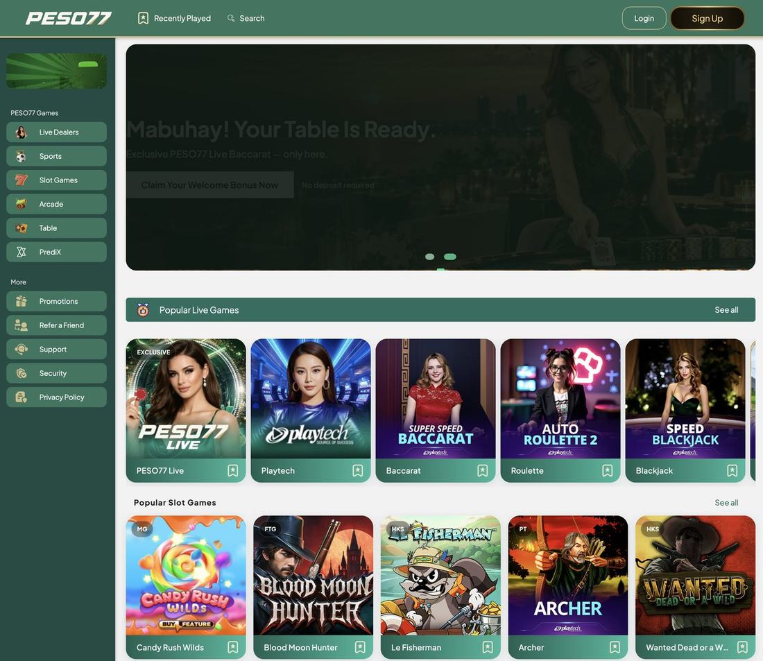PESO77 homepage